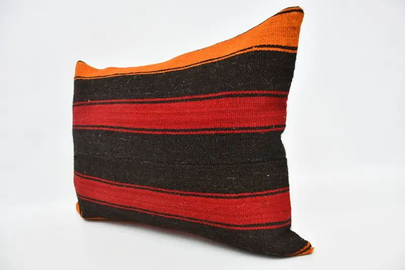 Art Deco Pillow Sham, Cushion Case, Boho Pillow, Accent Throw Pillow Sham, 20x28 Brown Pillow Cover, Turkish Kilim Pillow, Kilim Pillow - 4