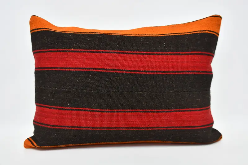 Art Deco Pillow Sham, Cushion Case, Boho Pillow, Accent Throw Pillow Sham, 20x28 Brown Pillow Cover, Turkish Kilim Pillow, Kilim Pillow - 1
