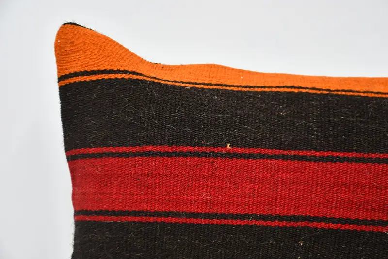 Art Deco Pillow Sham, Cushion Case, Boho Pillow, Accent Throw Pillow Sham, 20x28 Brown Pillow Cover, Turkish Kilim Pillow, Kilim Pillow - 2