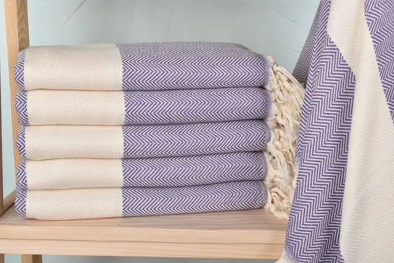 70x40 Cotton Herringbone Towel, Home Decor Gifts, Bridesmaid Gift, Baby Boy Gift, Sand-resistant towel, Peshtemal beach towel with unique design - 1