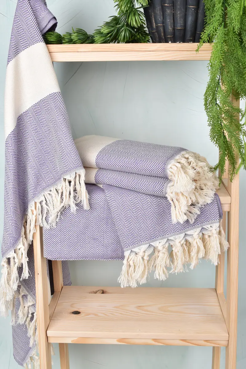 70x40 Cotton Herringbone Towel, Home Decor Gifts, Bridesmaid Gift, Baby Boy Gift, Sand-resistant towel, Peshtemal beach towel with unique design - 6
