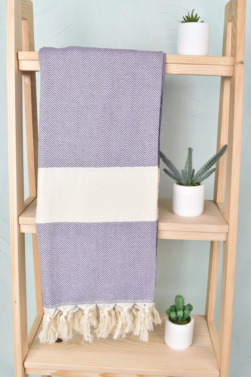 70x40 Cotton Herringbone Towel, Home Decor Gifts, Bridesmaid Gift, Baby Boy Gift, Sand-resistant towel, Peshtemal beach towel with unique design - 8