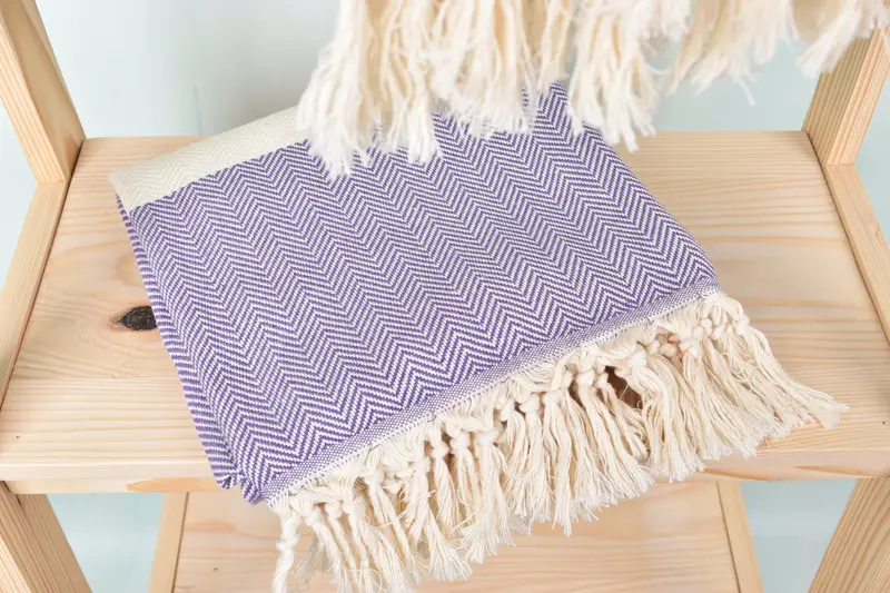 70x40 Cotton Herringbone Towel, Home Decor Gifts, Bridesmaid Gift, Baby Boy Gift, Sand-resistant towel, Peshtemal beach towel with unique design - 5