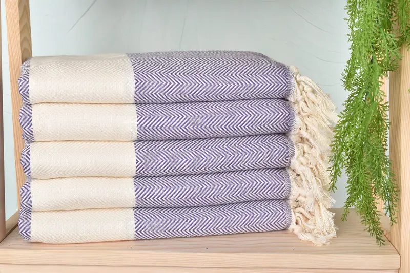70x40 Cotton Herringbone Towel, Home Decor Gifts, Bridesmaid Gift, Baby Boy Gift, Sand-resistant towel, Peshtemal beach towel with unique design - 2