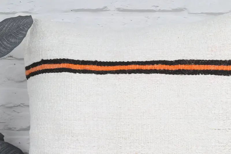 Vintage Pillow, Pillow Case, Bolster Throw Pillow Sham, Home Decor Pillow, 22x22 White Pillow Case, Handmade Kilim Cushion, Aztec Pillow - 2