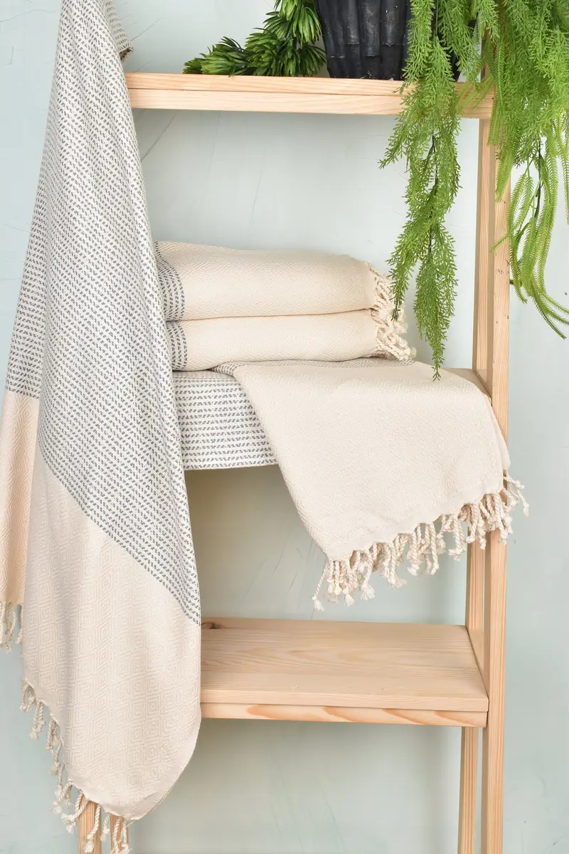 Beach towel, Sand-free peshtemal towel for the beach, Pool Towels, Grandma Gift, Turkish bath towel, 70x40 Cotton Diamond Towel, Best Friend Gift - 6