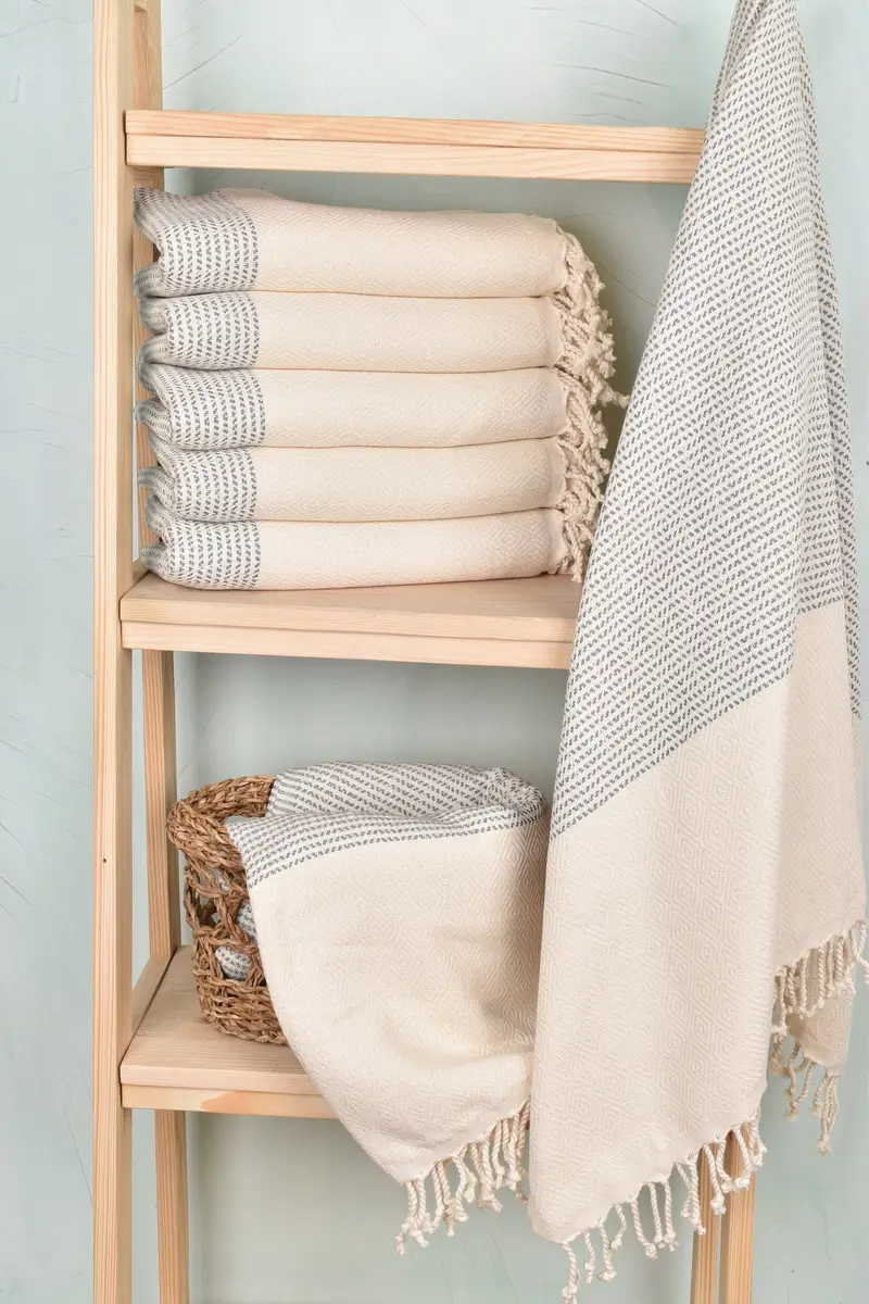 Beach towel, Sand-free peshtemal towel for the beach, Pool Towels, Grandma Gift, Turkish bath towel, 70x40 Cotton Diamond Towel, Best Friend Gift - 3