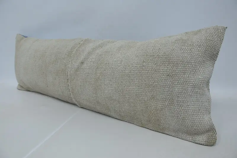 16x48 Beige Cushion, Neutral Throw Pillow, Pillow Case, Turkish Pillow, Handmade Kilim Cushion, Home Decor Pillow, Ottoman Cushion Cover - 4