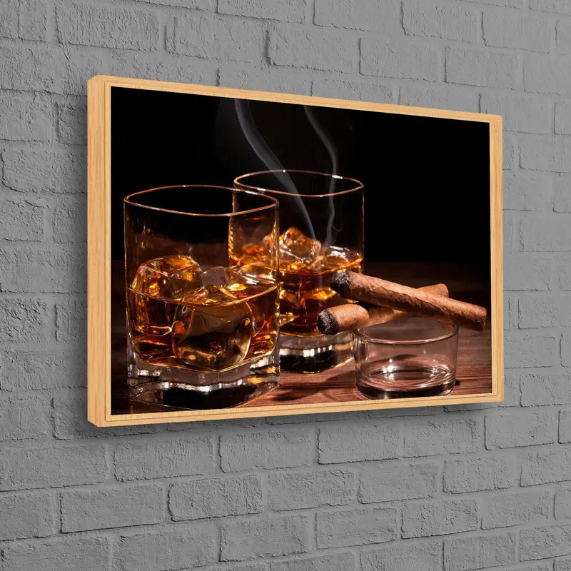 エレガントなシガーバー キャンバス: Man Cave ロフト装飾プリント