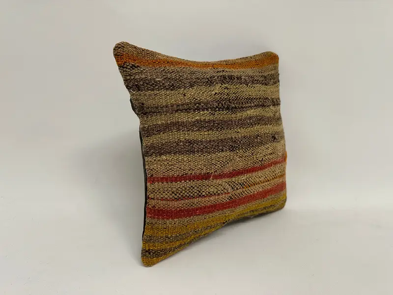 Özel Yastık Kılıfı, El Yapımı Kilim Yastığı, 12x12 Bej Yastık, Yastık, Kilim Yastığı Sham, Boho Yastık Sham Cover, El Yapımı Atma Yastık Kılıfı - 3
