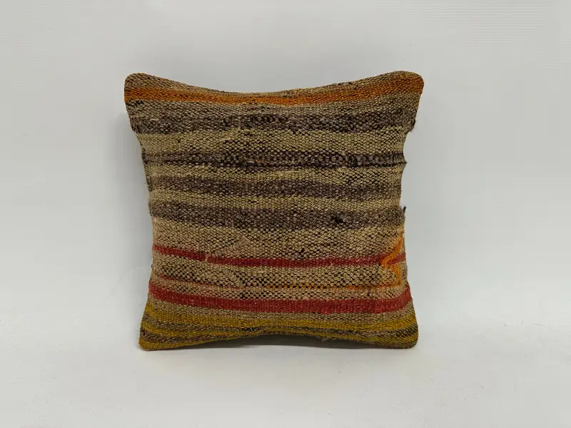 Özel Yastık Kılıfı, El Yapımı Kilim Yastığı, 12x12 Bej Yastık, Yastık, Kilim Yastığı Sham, Boho Yastık Sham Cover, El Yapımı Atma Yastık Kılıfı - 1