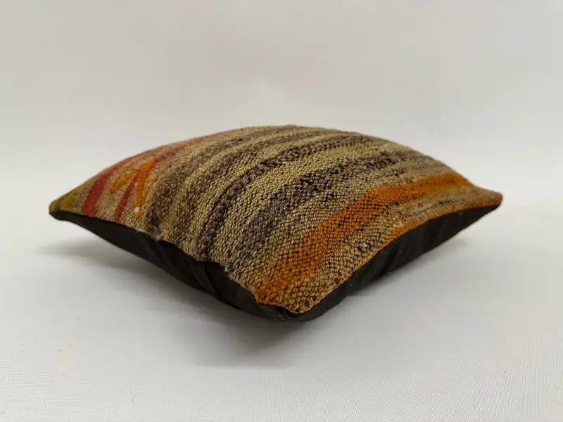 Özel Yastık Kılıfı, El Yapımı Kilim Yastığı, 12x12 Bej Yastık, Yastık, Kilim Yastığı Sham, Boho Yastık Sham Cover, El Yapımı Atma Yastık Kılıfı - 6