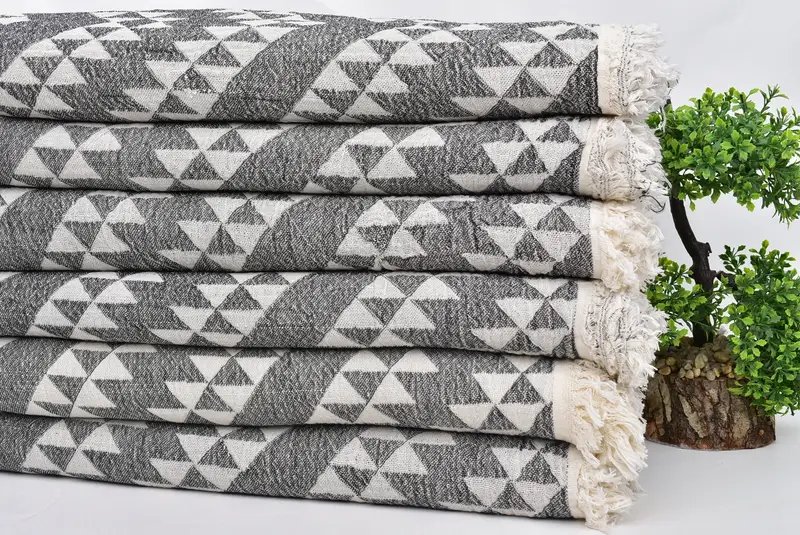 Unique Gift, Custom Towel, 70x40 Cotton Geometric Towel, Bachelorette Party Gift, Best Beach Towel, Fringed Turkish peshtemal beach towel USA - 4