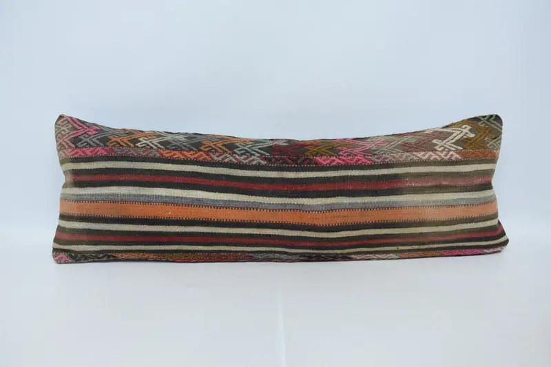 16x48 Red Cushion, Kilim Cushion Sham, Cushion Case, Ethnical Kilim Rug Pillow, Kilim Pillow, Kilim Rug Cushion Case, Authentic Pillow - 1