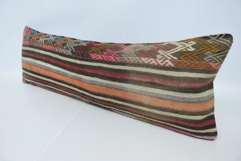 16x48 Red Cushion, Kilim Cushion Sham, Cushion Case, Ethnical Kilim Rug Pillow, Kilim Pillow, Kilim Rug Cushion Case, Authentic Pillow - 4