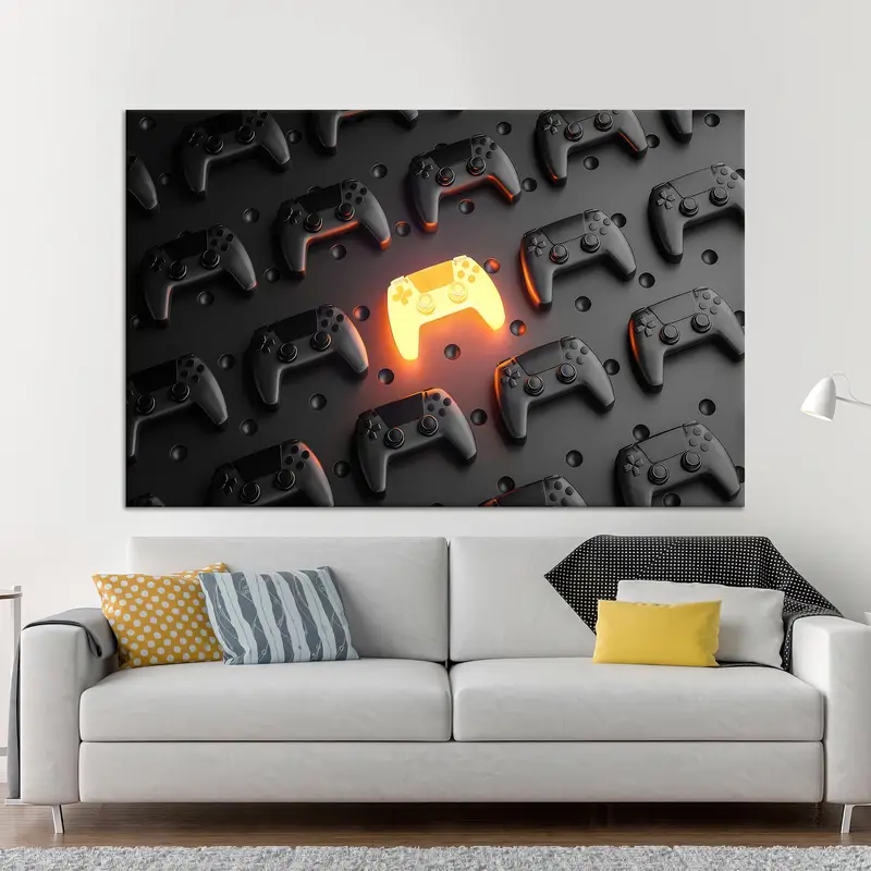 Elegante schwarze abstrakte Leinwandkunst für Spielzimmer und Männerhöhle