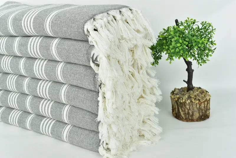 Turkish bath towel, Summer Gift Ideas, Summer Gift, Engagement Gift, Scarf Towel, Custom Gift, 70x40 Cotton Striped Towel, Handmade Turkish Towel - 3