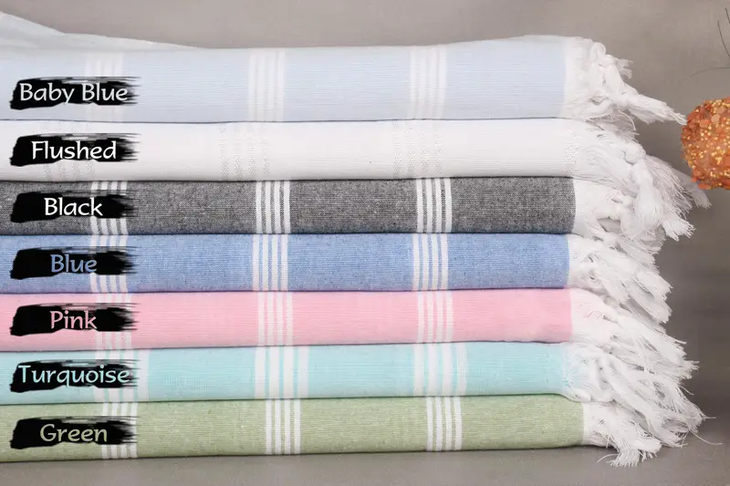 Beach Towel Bridesmaids Striped Organic Cotton, 30x69 Inches