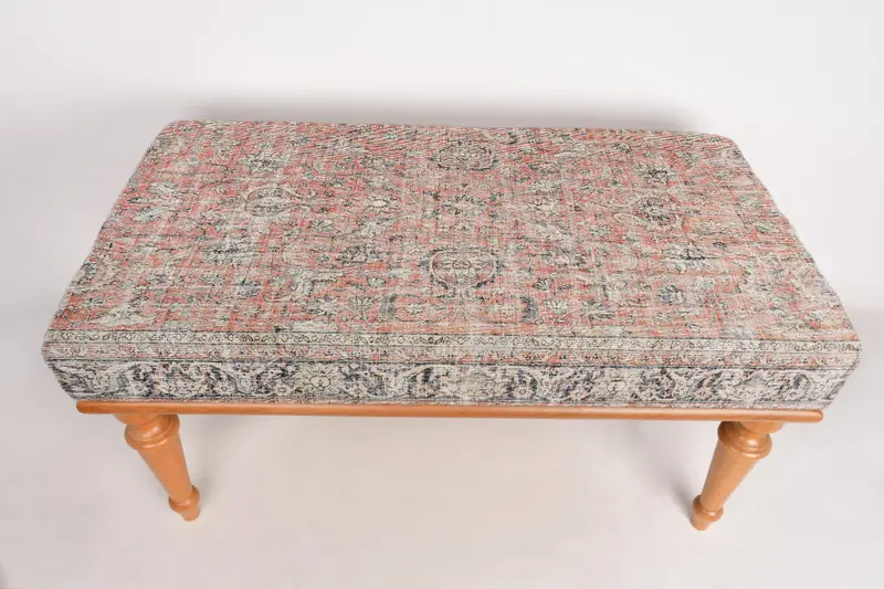 Modular Kilim-Inspired Ottoman Set, Medium Firm Foam-Filled Ottomans