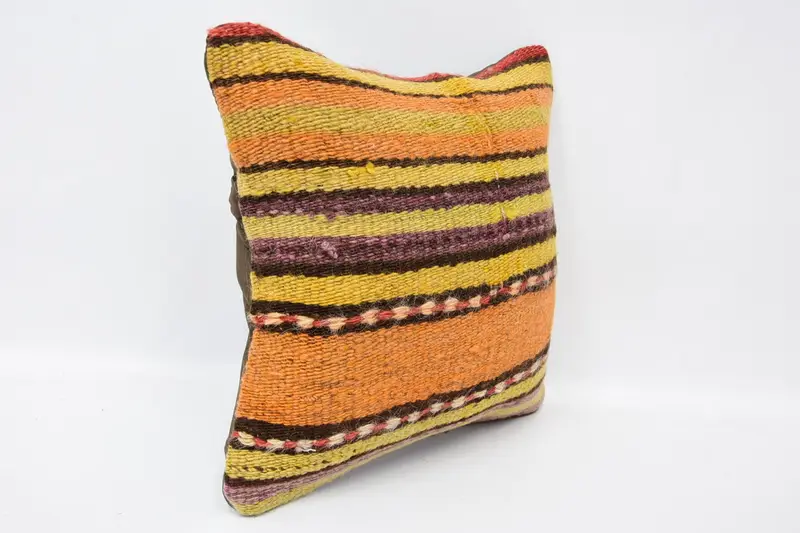 Floor Pillow, Pattern Throw Pillow Case, Home Decor Pillow, Armchair Pillow, Vintage Pillow, 12x12 Orange Pillow Sham, Pillow, Gift Pillow - 3