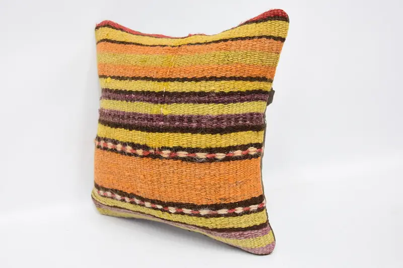Floor Pillow, Pattern Throw Pillow Case, Home Decor Pillow, Armchair Pillow, Vintage Pillow, 12x12 Orange Pillow Sham, Pillow, Gift Pillow - 4