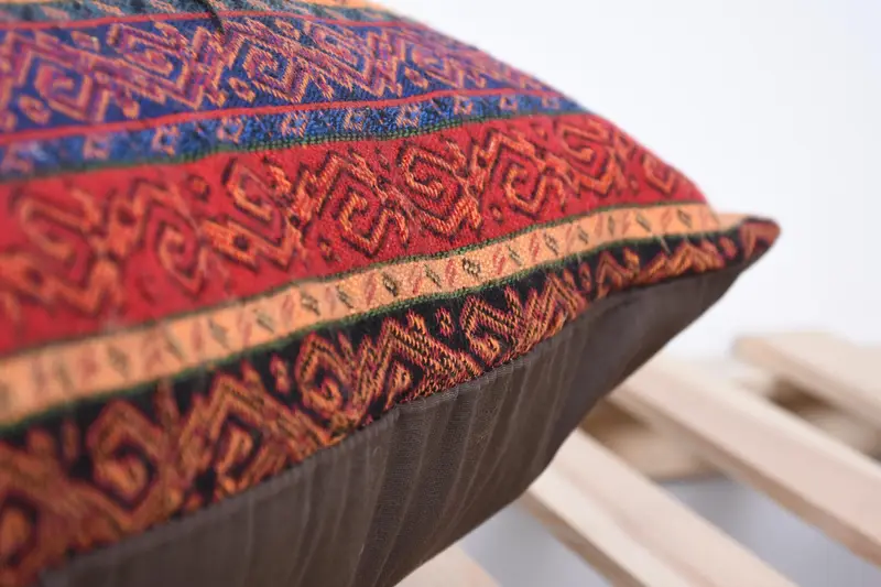 Turkish Kilim Pillow, Antique Pillows, Authentic Cushion Case, 20x20 Red Cushion Cover, Bolster Throw Pillow Sham, Gift Pillow, Pillow Cover - 7