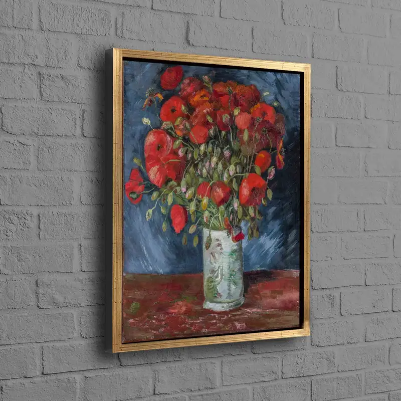 ゴッホのケシの花のキャンバス プリント - 鮮やかなレッド オイル アート