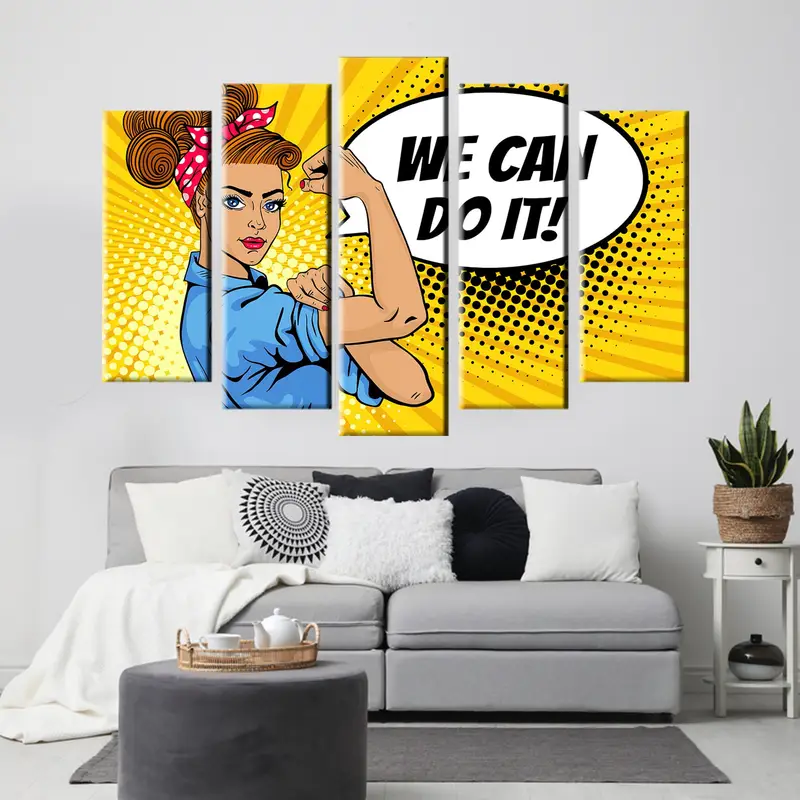 Bunu yapabiliriz, güçlü kadınlar, vintage duvar sanatı, vintage poster, kadın duvar sanatı, kadın posterler, modern duvar sanatı, duvar sanatı tuval, kadınlar pop sanat - 1