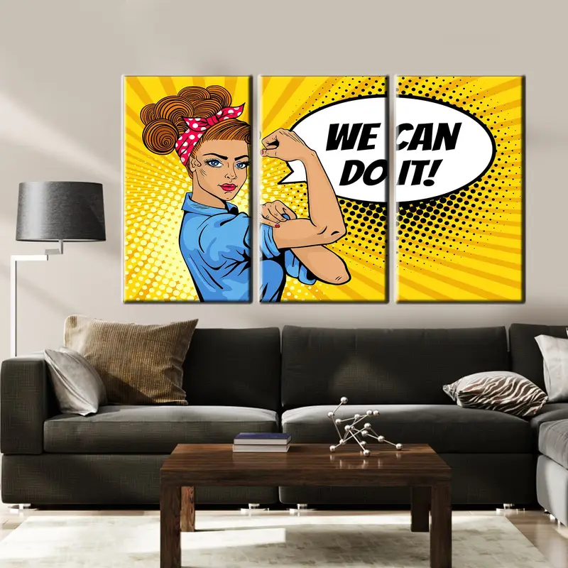 Bunu yapabiliriz, güçlü kadınlar, vintage duvar sanatı, vintage poster, kadın duvar sanatı, kadın posterler, modern duvar sanatı, duvar sanatı tuval, kadınlar pop sanat - 4