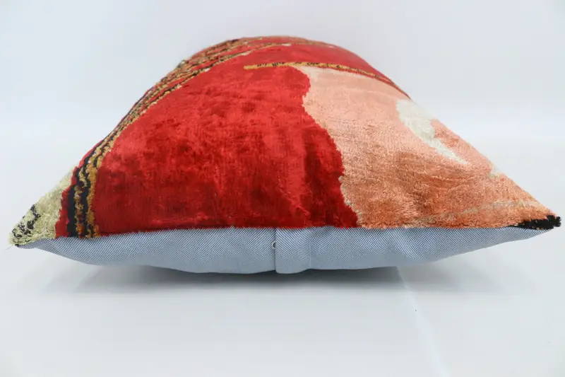 Cushion Case, Turkish Kilim Pillow, Bolster Throw Cushion Case, Turkish Pillow, Accent Cushion, Vintage Kilim Pillow, 16x24 Red Pillow Case - 5