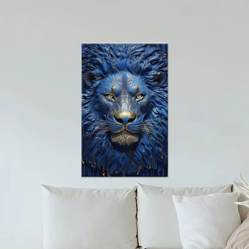 Modern Aslan Kanvas: Soyut Kral, Zarif Sanatsal Reprodüksiyon