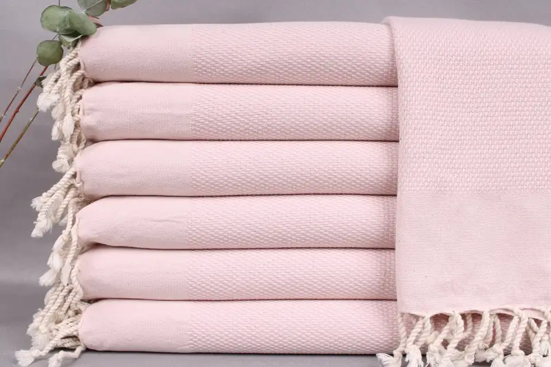 Personalized Dish Towel Light Powder Pink Polka Dot, 24x44 Inches