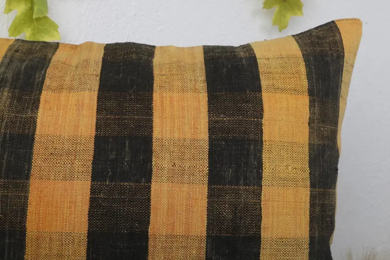 Boho Chic Pillow Cover, Handmade Rug Seat Cushion Case, 16x24 Yellow Cushion Cover, Kilim Pillow, Pillow, Vintage Kilim Pillow, Pillow for Sofa - 5