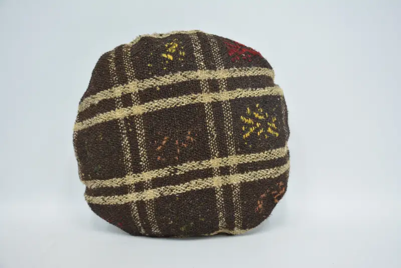 Turkish Kilim Pillow, Meditation Pillow Case, Home Decor Pillow, Traditional Cushion, 16x16 Brown Cushion Case, Cushion, Handmade Kilim Cushion - 1