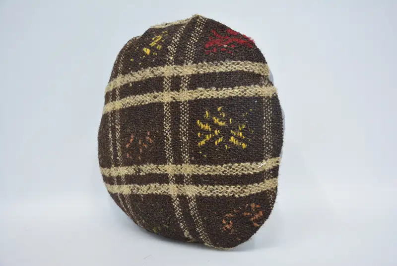 Turkish Kilim Pillow, Meditation Pillow Case, Home Decor Pillow, Traditional Cushion, 16x16 Brown Cushion Case, Cushion, Handmade Kilim Cushion - 4