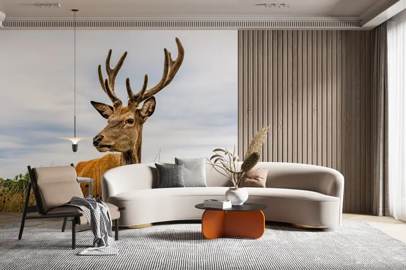 Paper Wall Art, Modern Wall Paper, , Safari Wall Painting, Caribou Wallpaper, 3d Wall Paper, American Deer Wall Painting, - 7