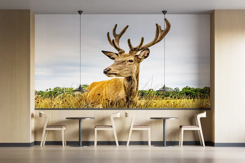 Paper Wall Art, Modern Wall Paper, , Safari Wall Painting, Caribou Wallpaper, 3d Wall Paper, American Deer Wall Painting, - 6