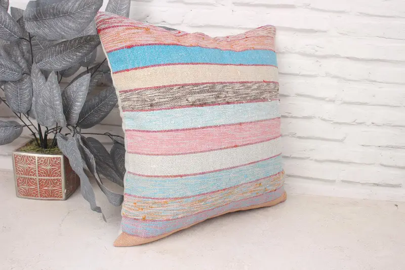 Bohemian Cushion Cushion Case, Christmas Cushion Case, Pillow Sham, 18x18 White Cushion Case, Vintage Pillow, Kilim Pillow, Gift Pillow - 3