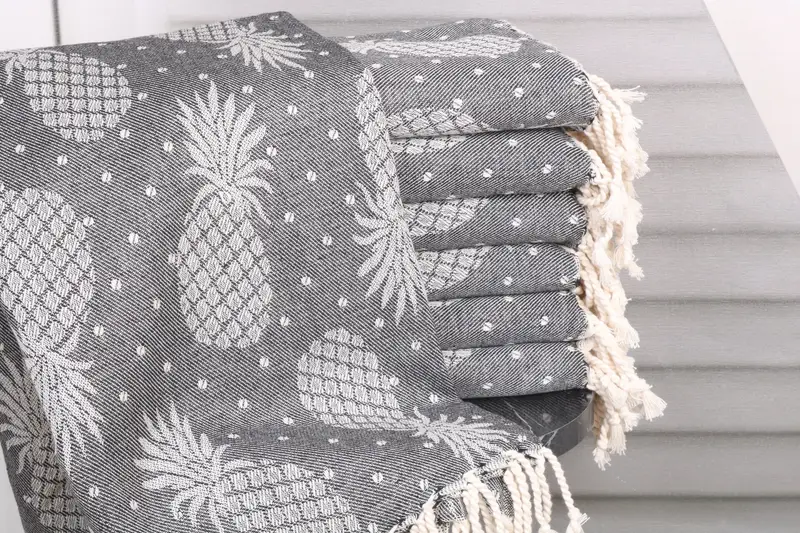 Wedding Gifts Towel, Girl Trip Party Favor, 80x40 Cotton Pineapple Design Towel, Bachelorette Favor, Beach Towel Gift, Lightweight towel - 2