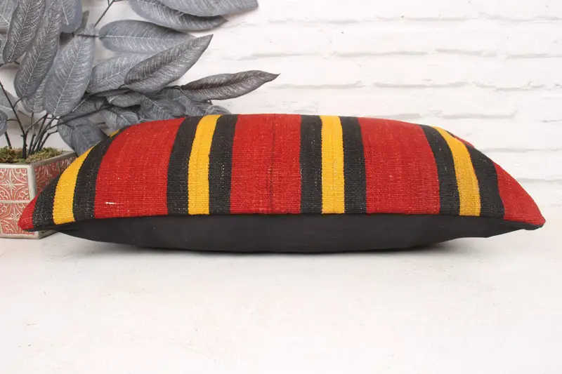 Chair Pillow Sham, Pillow Cover, 12x24 Red Cushion Case, Turkish Pillow, Antique Pillows, Wholesale Pillow, Kilim Cushion Sham - 5