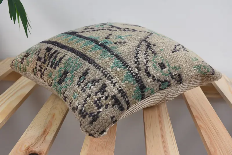 Pillow Sham, 12x12 Gray Pillow Cover, Kilim Pillow Cover, Patio Pillow Cover, Vintage Kilim Throw Pillow, Turkish Kilim Pillow, Outdoor Cushion - 6