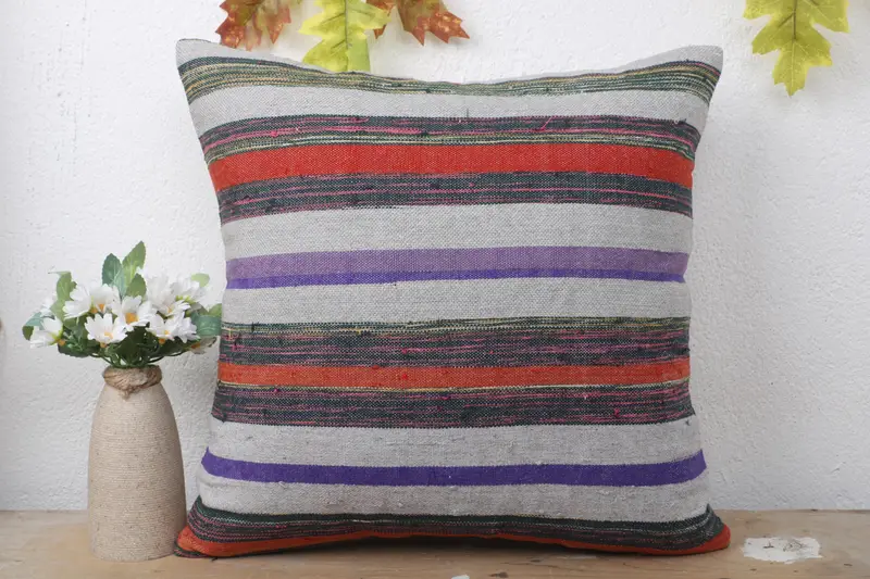 Aztec Cushion Case, Cushion Case, 16x16 Blue Pillow Sham, Shabby Chic Pillow Case, Turkish Kilim Pillow, Throw Kilim Pillow, Home Decor Pillow - 2