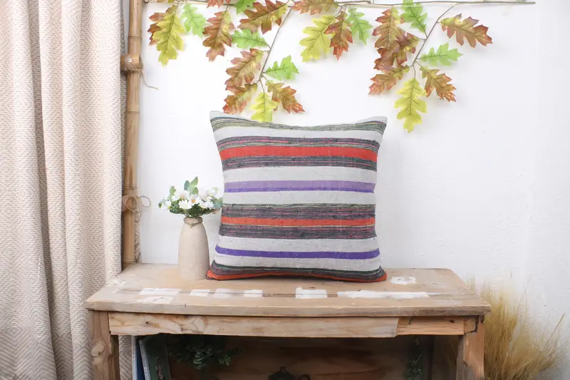 Aztec Cushion Case, Cushion Case, 16x16 Blue Pillow Sham, Shabby Chic Pillow Case, Turkish Kilim Pillow, Throw Kilim Pillow, Home Decor Pillow - 1
