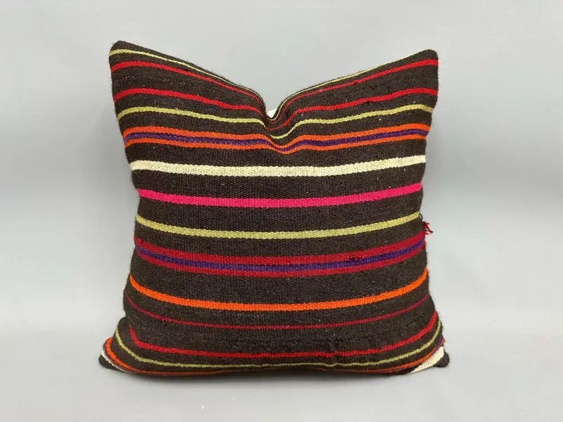 Kilim Pillow, Wool Kilim Pillow Pillow Sham, Kilim Cushion Sham, Gift Pillow, Bench Pillow Cover, 20x20 Pink Pillow Cover, Pillow Cover - 1