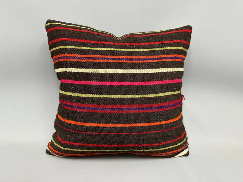 Kilim Pillow, Wool Kilim Pillow Pillow Sham, Kilim Cushion Sham, Gift Pillow, Bench Pillow Cover, 20x20 Pink Pillow Cover, Pillow Cover - 4