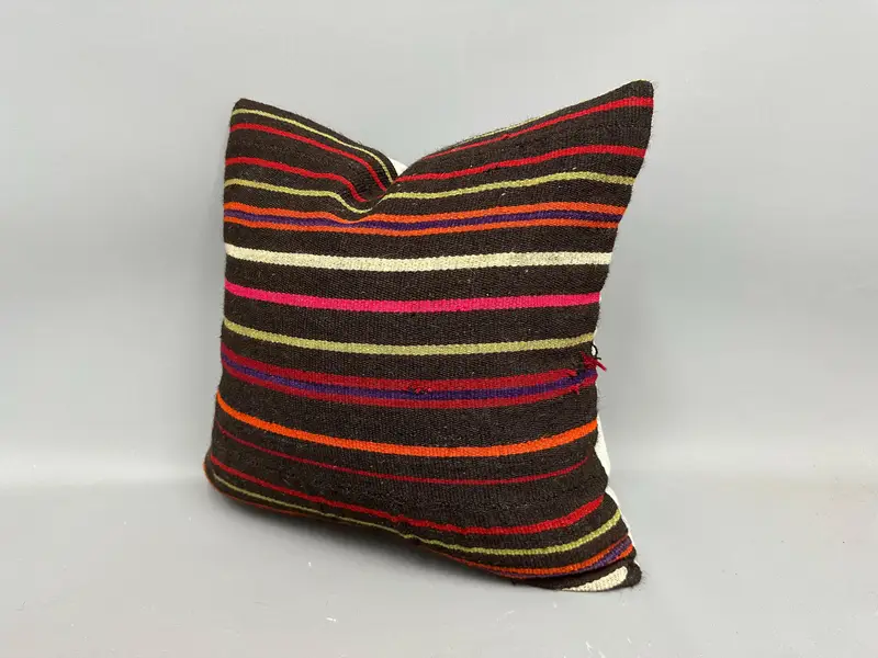 Kilim Pillow, Wool Kilim Pillow Pillow Sham, Kilim Cushion Sham, Gift Pillow, Bench Pillow Cover, 20x20 Pink Pillow Cover, Pillow Cover - 3