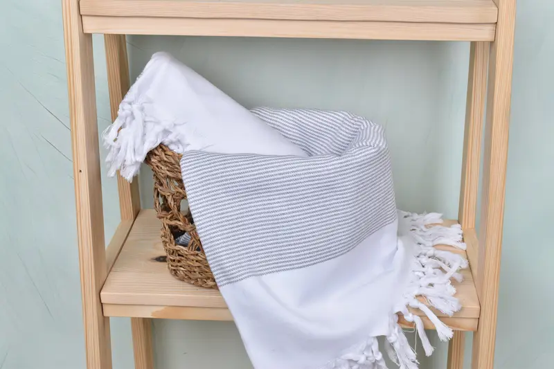 Decorative Towel, 70x40 Cotton Striped Towel, Home Gift, Gift For Him, Bachelorette Party Decorations, Organic Beach Towel, Monogram Turkish Towel - 4