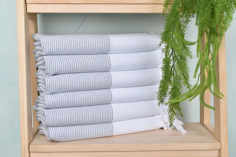 Decorative Towel, 70x40 Cotton Striped Towel, Home Gift, Gift For Him, Bachelorette Party Decorations, Organic Beach Towel, Monogram Turkish Towel - 2