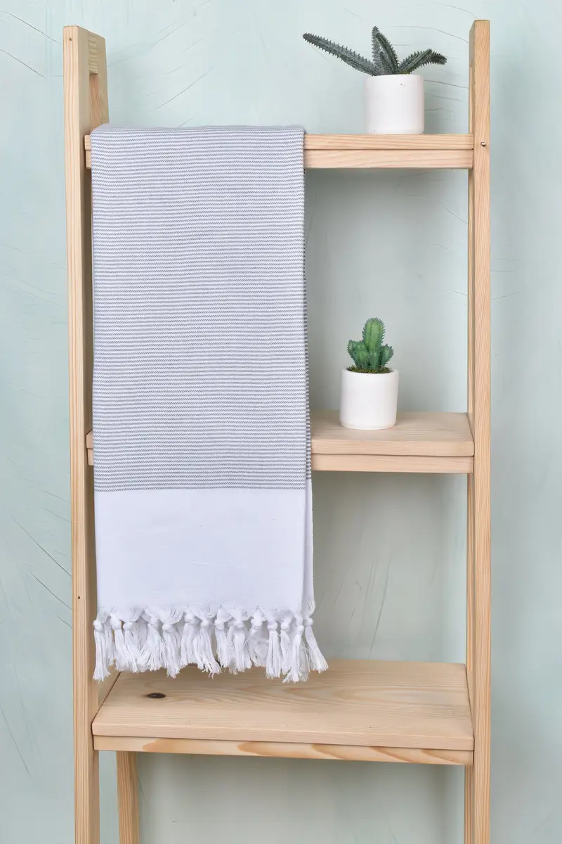 Decorative Towel, 70x40 Cotton Striped Towel, Home Gift, Gift For Him, Bachelorette Party Decorations, Organic Beach Towel, Monogram Turkish Towel - 8