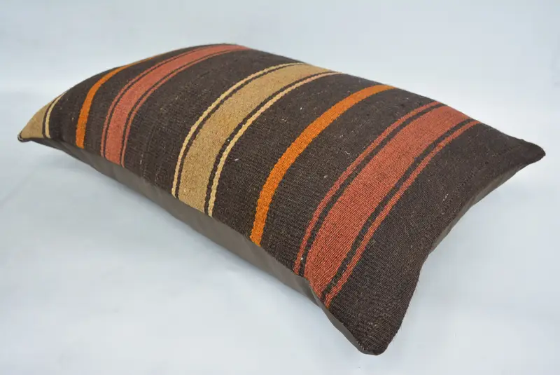 Pillow Case, Kilim Pillow, 16x24 Brown Pillow Cover, Gift Pillow, Pillow for Sofa, Oriental Cushion, Bohemian Cushion Cushion Case - 6
